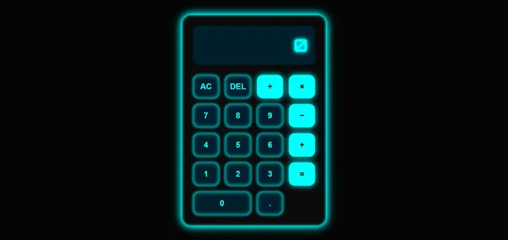 Neon Glow Calculator - Dark theme