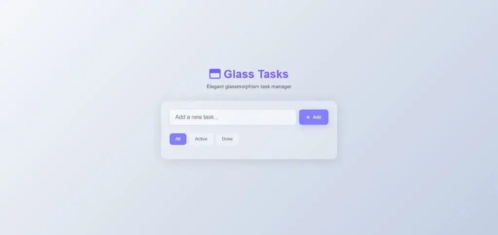 Elegant Glassmorphism| todo-list