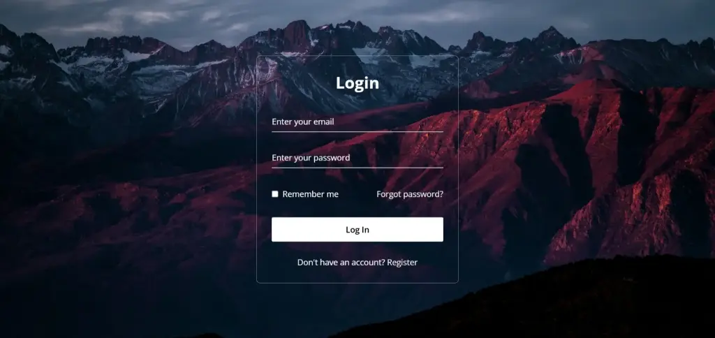 Glassmorphism login form