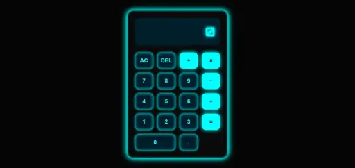 Neon Glow Calculator - Dark theme