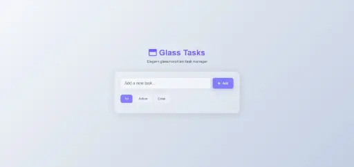 Elegant Glassmorphism| todo-list
