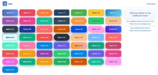 Aha - 50 Unique Buttons with Notifications & animations